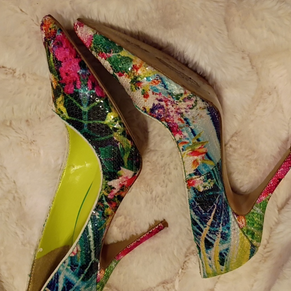 Vintage Nine West Sequined Heels